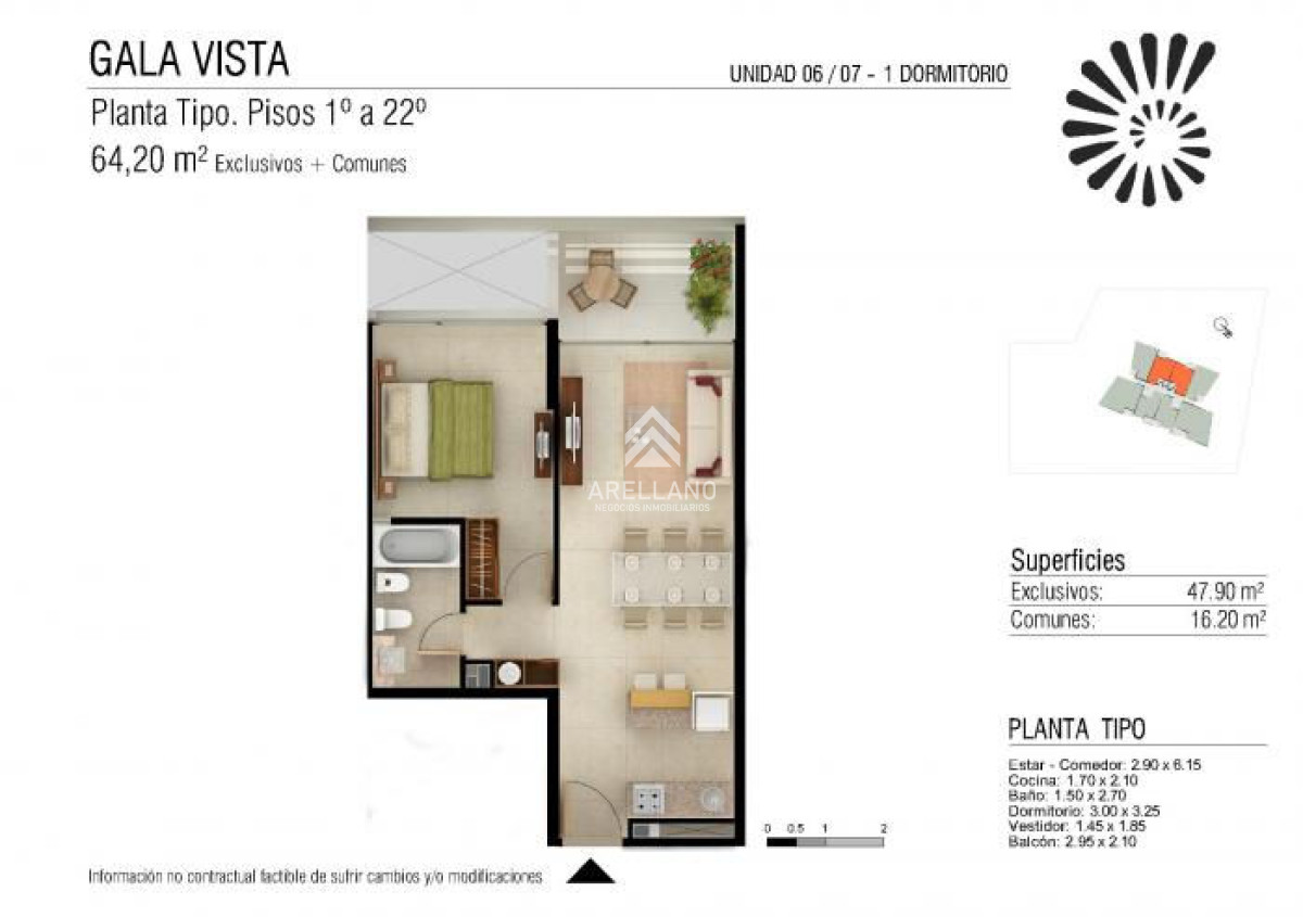 Apartamento ID.6424 - Venta apartamento 1 dormitorio 