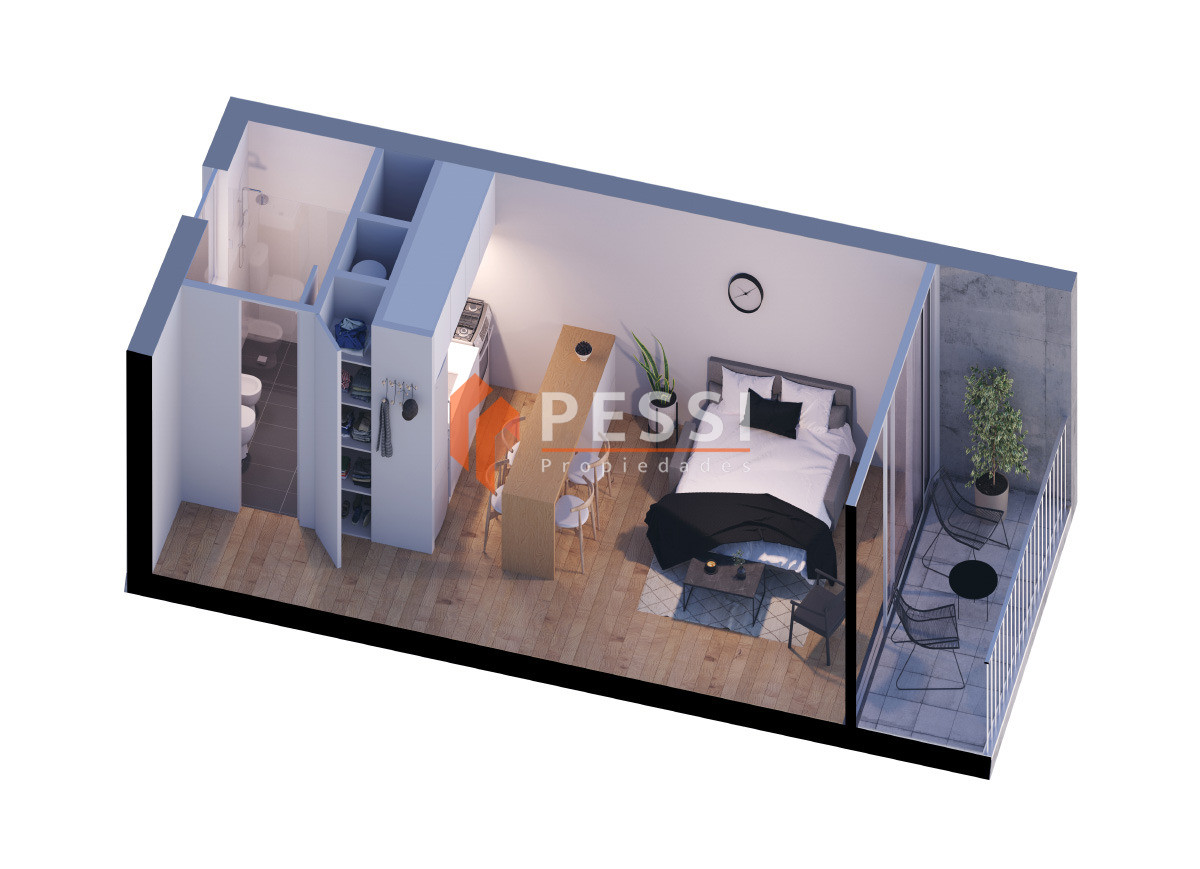 Apartamento ID.2488/Venta-monoambiente-a-estrenar-en-Cordón- - Venta monoambiente a estrenar en Cordón 