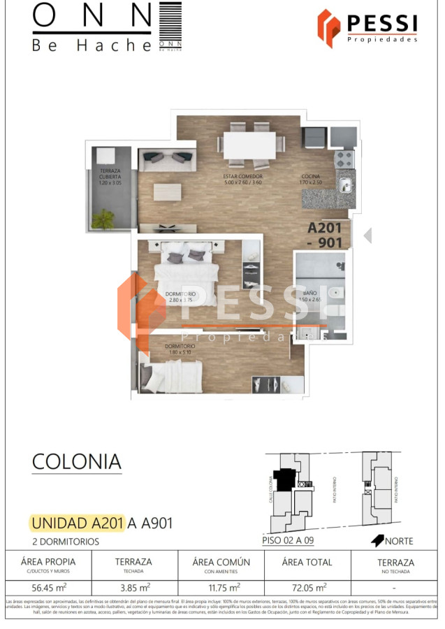 Apartamento ID.2335 - Alquiler Apartamento 2 dormitorios en Tres Cruces
