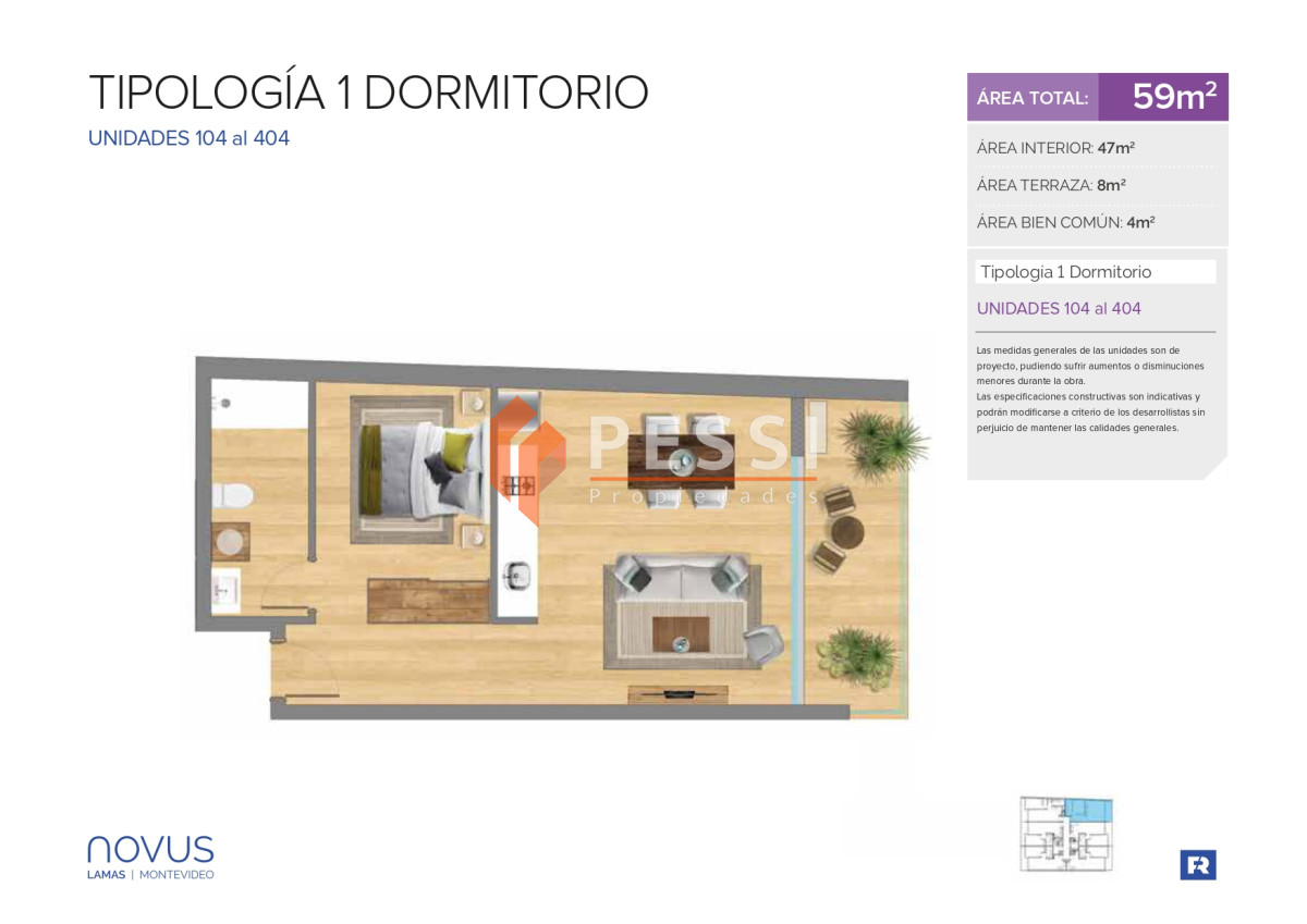 Apartamento ID.2296 - Venta apartamento 1 dormitorio en construcción en Pocitos