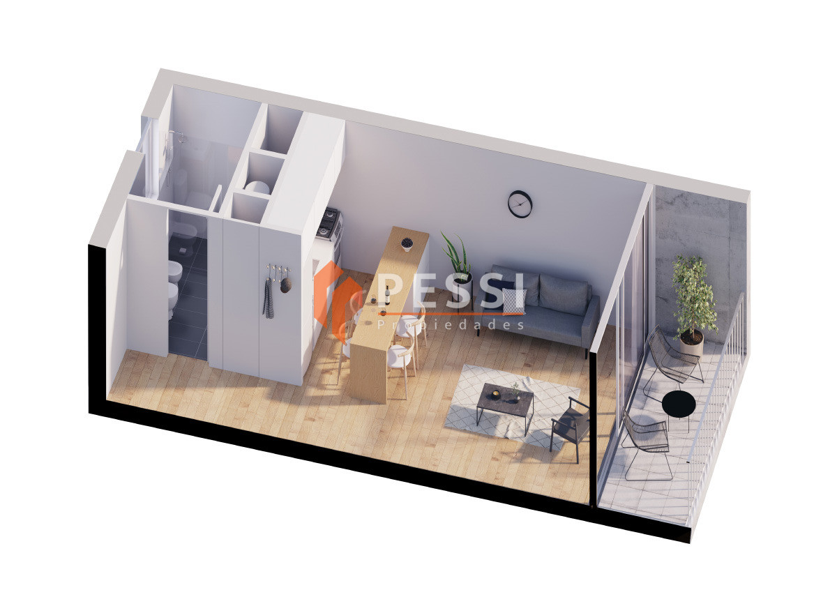 Apartamento ID.2488/Venta-monoambiente-a-estrenar-en-Cordón- - Venta monoambiente a estrenar en Cordón 