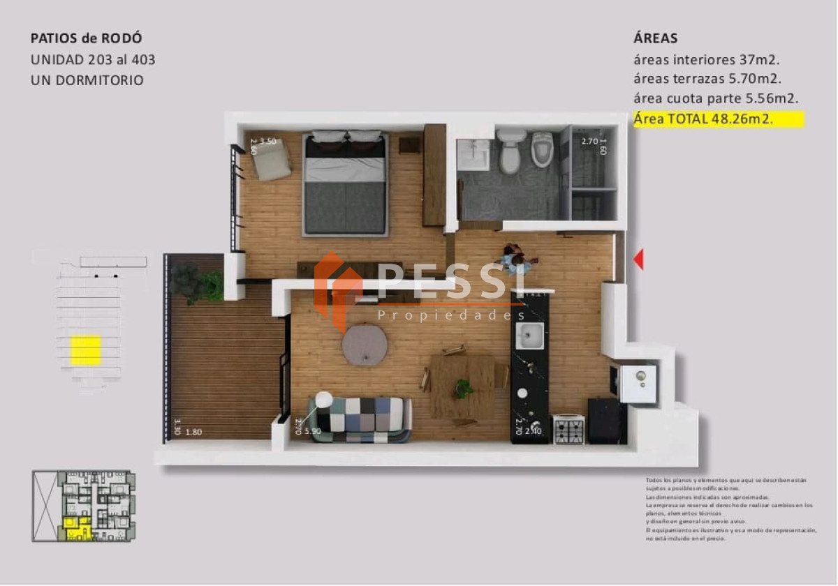 Apartamento ID.2432 - Venta apartamento 1 dormitorio en Cordón, entrega en diciembre 2026 