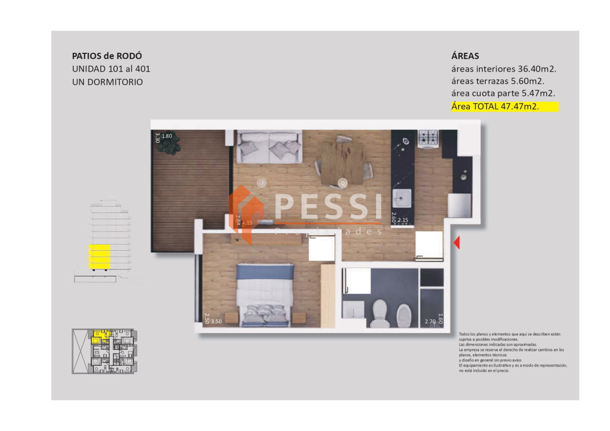 Apartamento ID.2432 - Venta apartamento 1 dormitorio en Cordón
