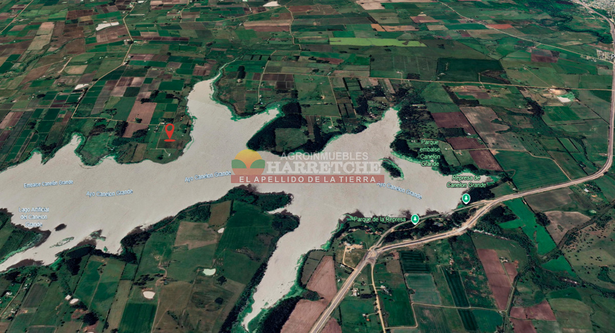 Chacra ID.449 - Chacra sin construcciones con la costa del Embalse Canelón Grande Única!!