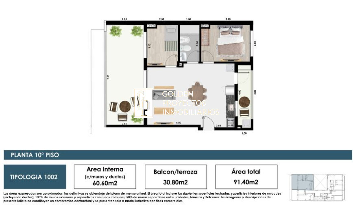 Apartamento ID.660 - Apartamento en Venta 2 Dormitorios en Altos de Cordón 