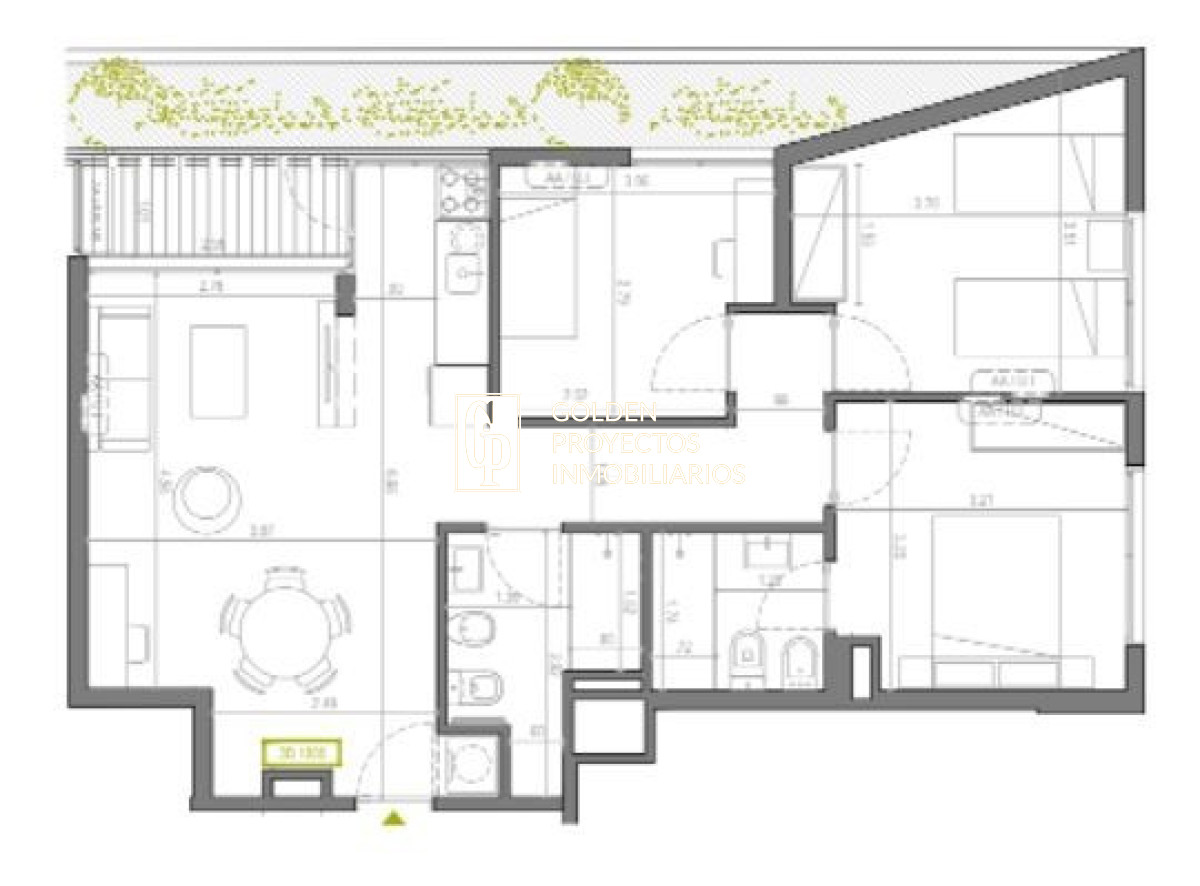 Apartamento ID.477 - Apartamento en Venta 3 dormitorios , en 01 Libertador