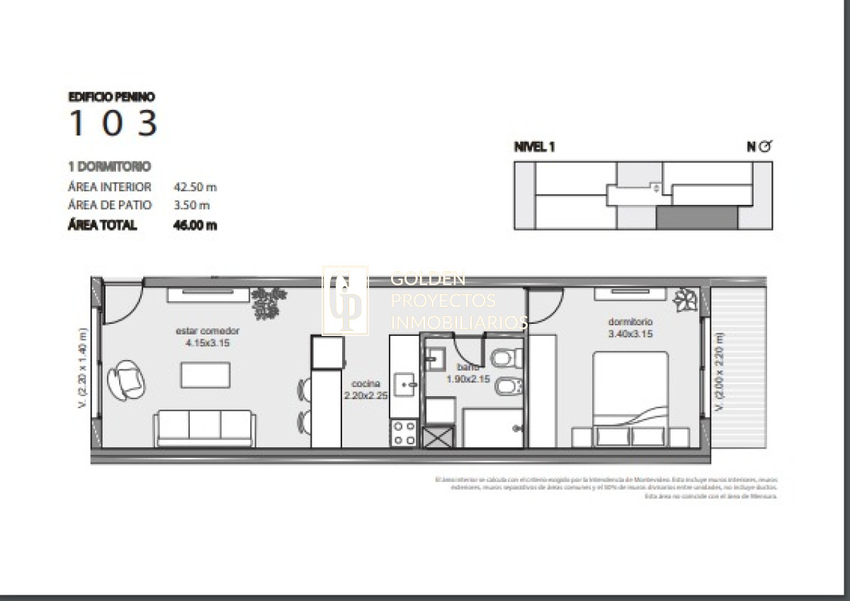 Apartamento ID.444 - monoambiente en Venta en Edificio Penino , Buceo