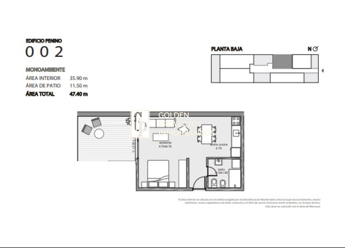 Apartamento ID.444 - monoambiente en Venta en Edificio Penino , Buceo