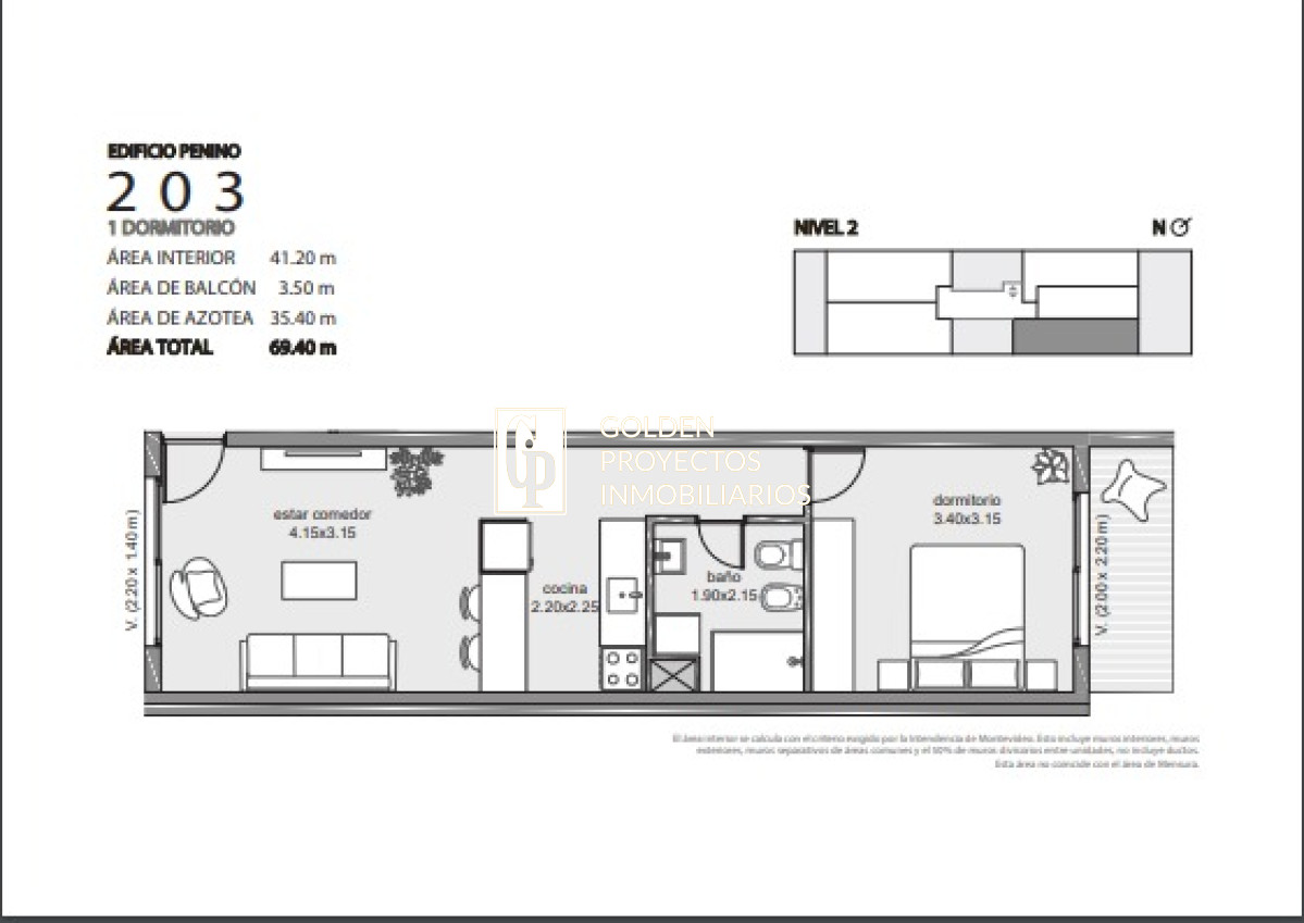 Apartamento ID.444 - monoambiente en Venta en Edificio Penino , Buceo