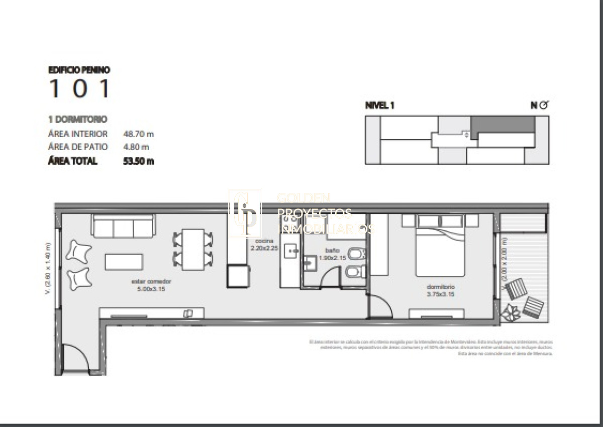 Apartamento ID.444 - monoambiente en Venta en Edificio Penino , Buceo