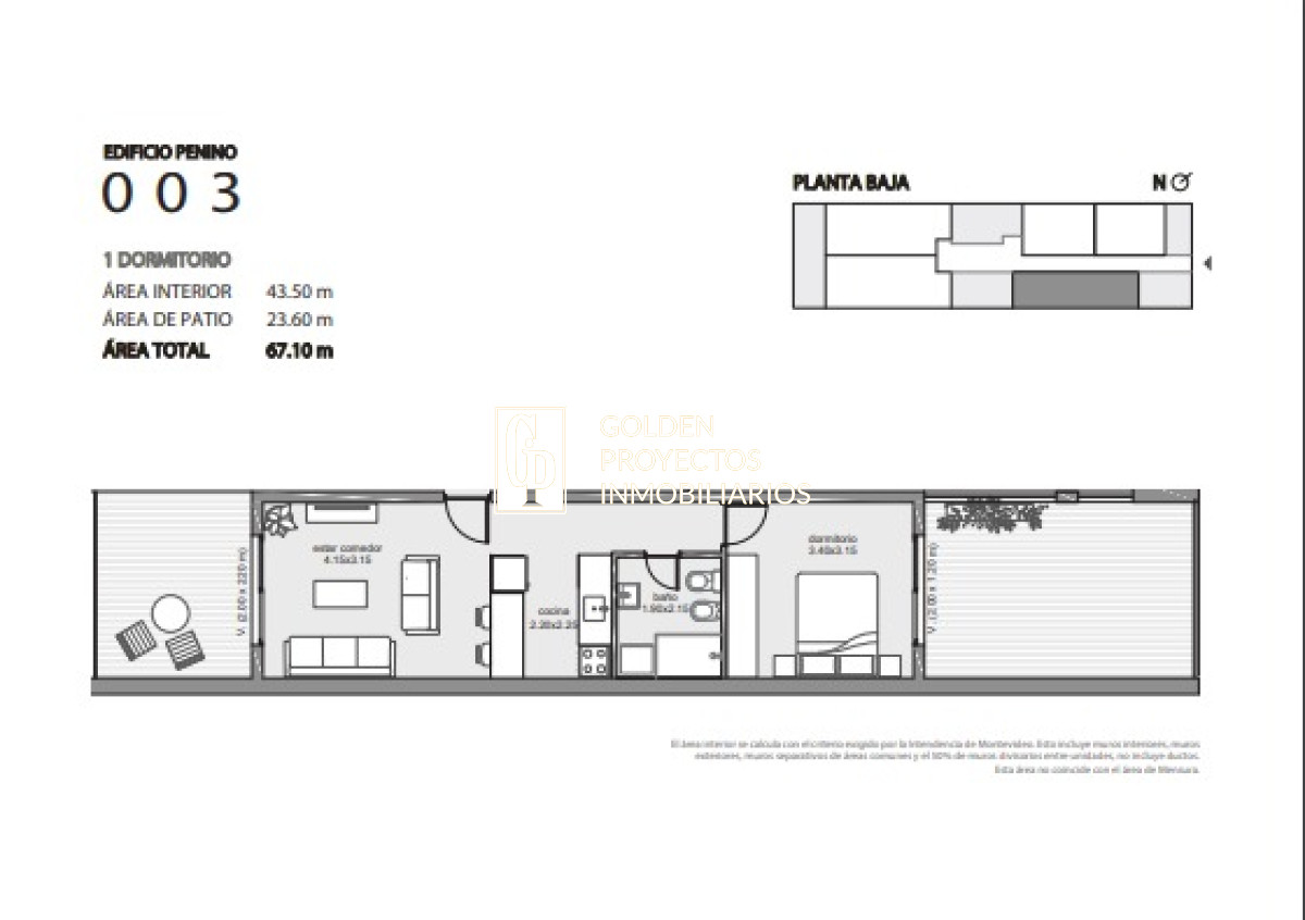 Apartamento ID.444 - monoambiente en Venta en Edificio Penino , Buceo
