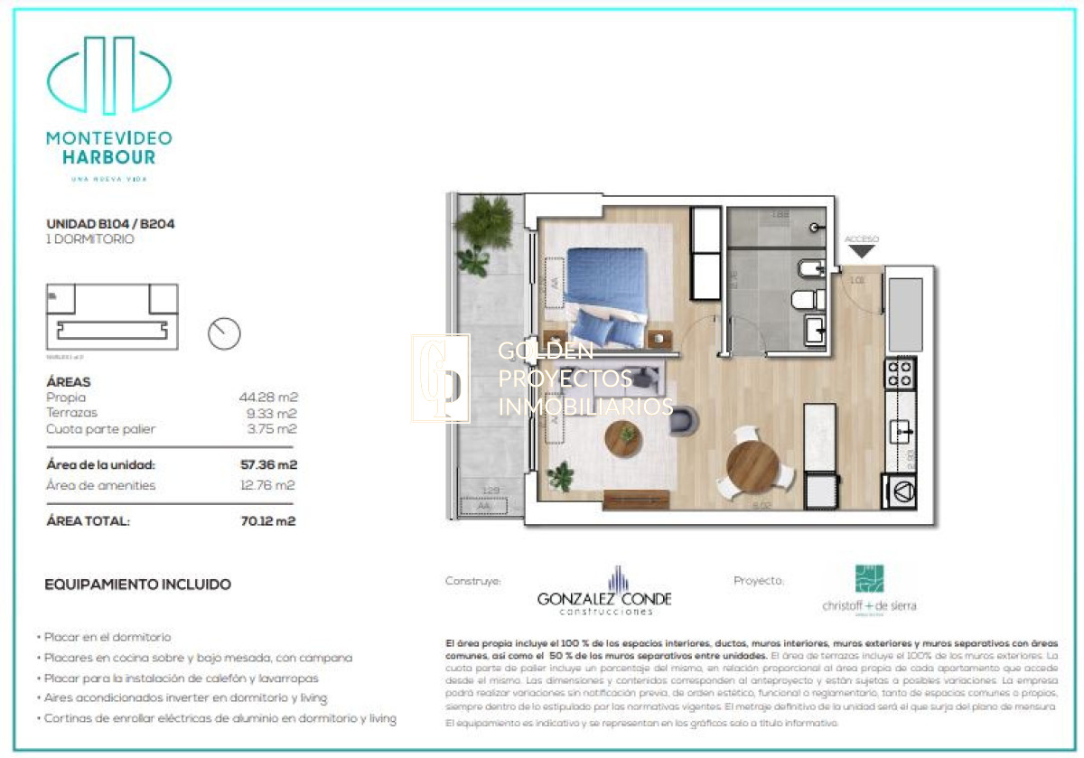 Apartamento ID.372 - Apartamento un Dormitorio en Venta Harbour Bella Vista