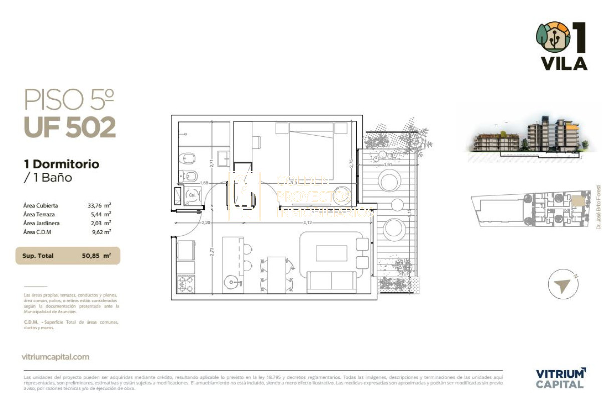 Apartamento ID.479 - Apartamento en Venta un dormitorio en 01 Vila 