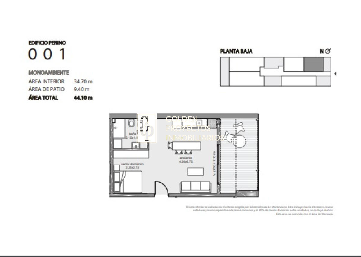 Apartamento ID.444 - monoambiente en Venta en Edificio Penino , Buceo