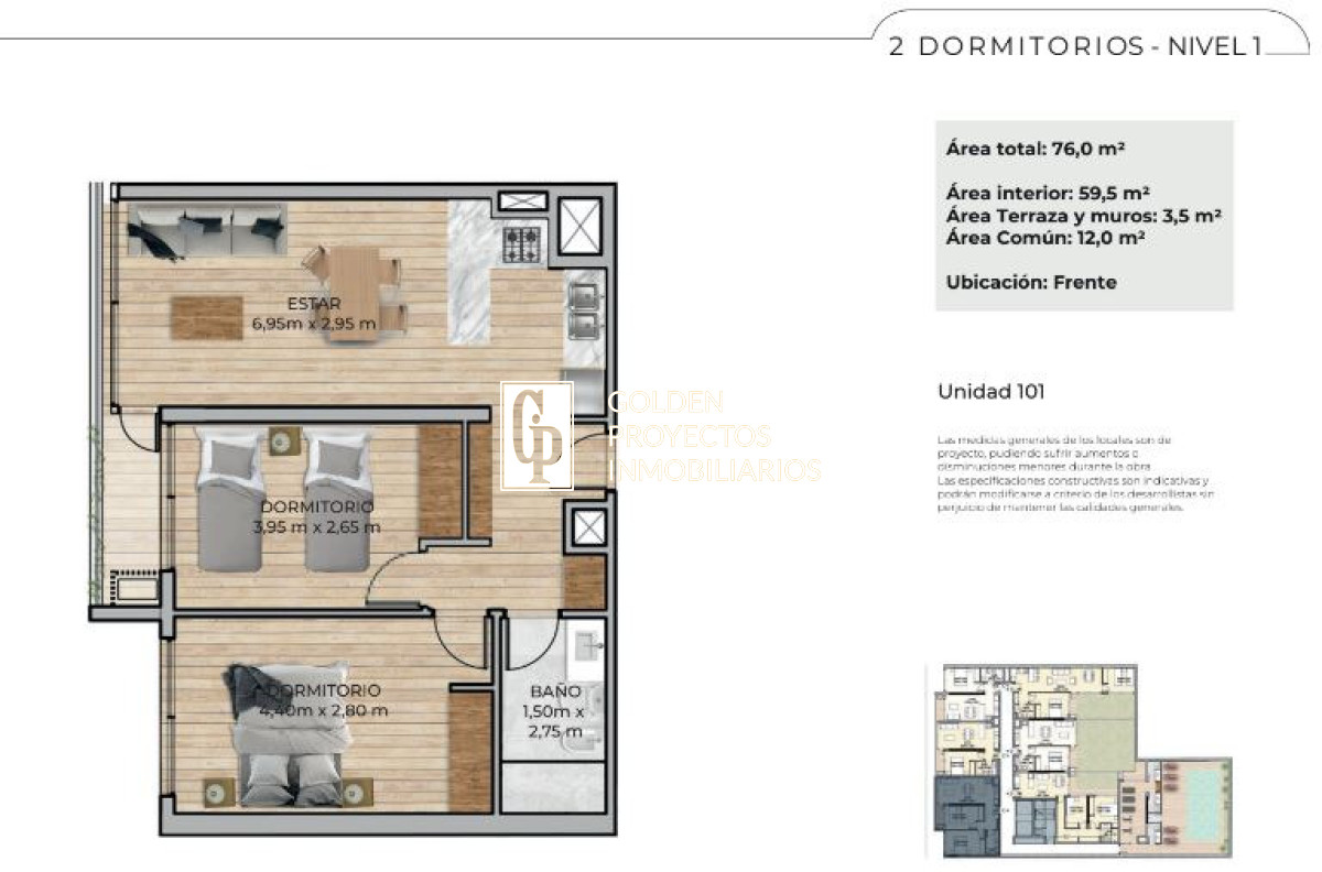 Apartamento ID.483 - Apartamento en Venta 2 dormitorios Katara , Barrio Sur