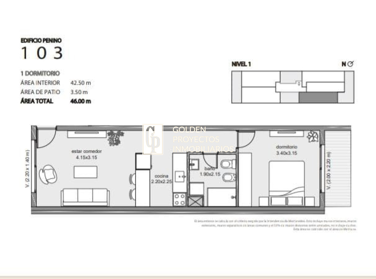 Apartamento ID.445 - Apartamento 1 Dormitorio en Venta  en Edificio Penino , Buceo