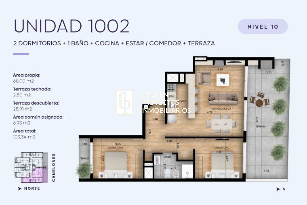 Apartamento ID.378 - Apartamento dos Dormitorios en Venta Nouveau Soho