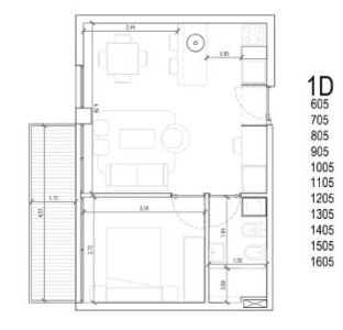 Apartamento ID.656 - Apartamento en Venta un Dormitorio ,01 Vista La Blanqueada.