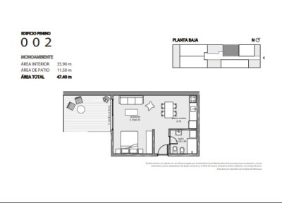 Apartamento ID.444 - monoambiente en Venta en Edificio Penino , Buceo