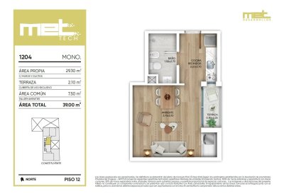 Apartamento ID.750/ - Monoambiente en Venta a Estrenar con Piscina en Cordon Soho