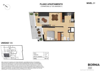 Apartamento ID.679 - Apartamento en Venta un Dormitorio en Genaro Urquiza , Tres Cruces