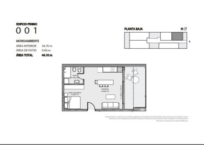 Apartamento ID.444 - monoambiente en Venta en Edificio Penino , Buceo