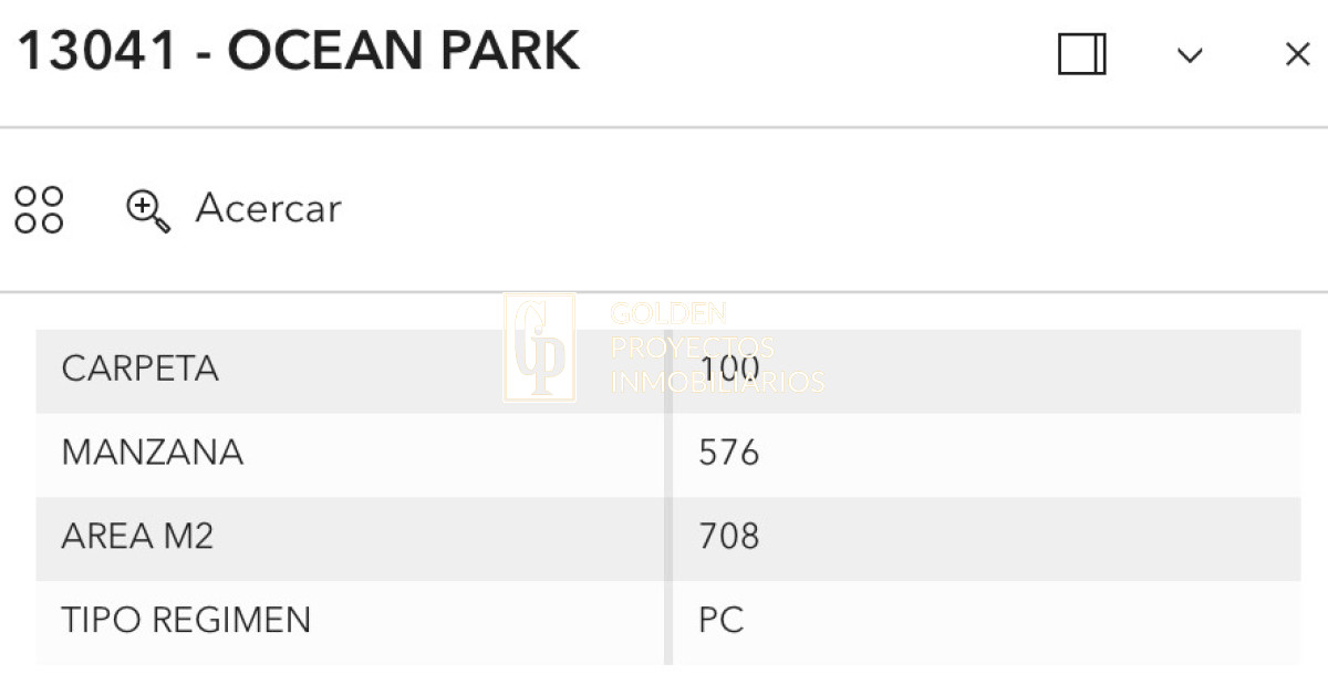 Terreno ID.775/ - Terreno en Venta 708 m2 Ocean Park 