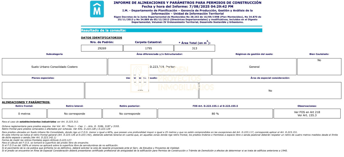 Terreno ID.569 - Terreno en Venta , Pocitos