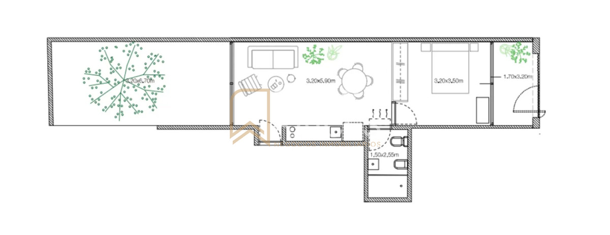 Apartamento ID.889 - Venta Apartamento 1 Dormitorio con patio en construccion Palermo Montevideo