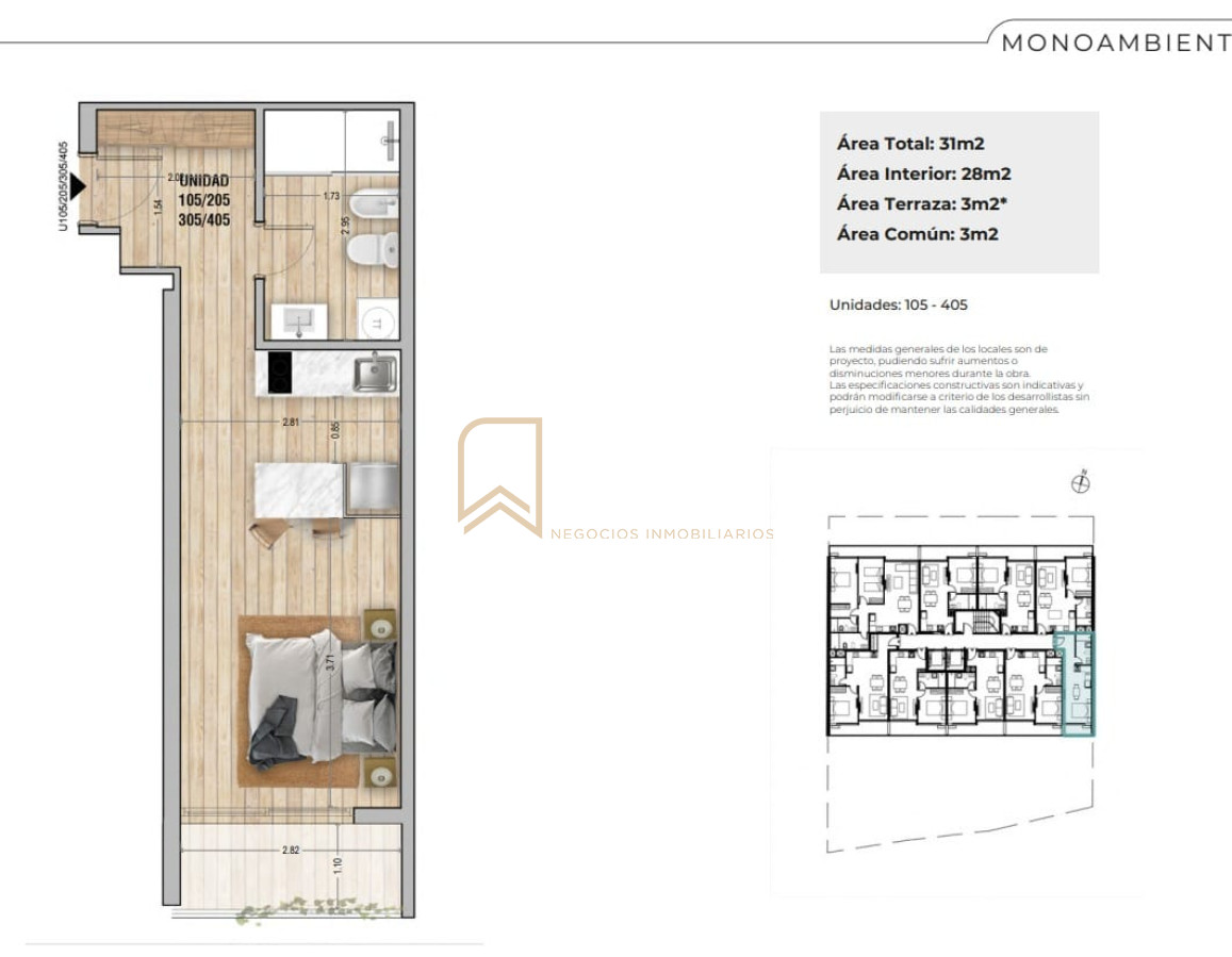Apartamento ID.1600 - Venta Apartamento Monoambiente para Estrenar Pocitos Montevideo