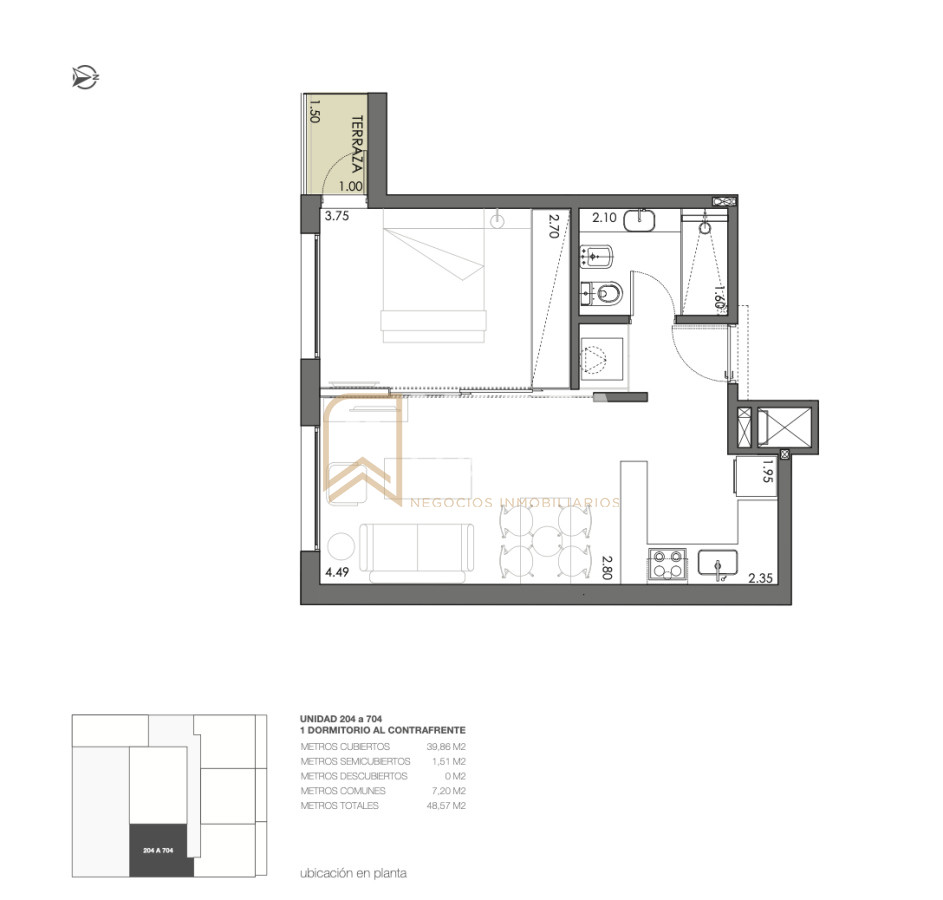 Apartamento ID.1419 - Venta Monoambiente a Estrenar Barrio Sur Montevideo
