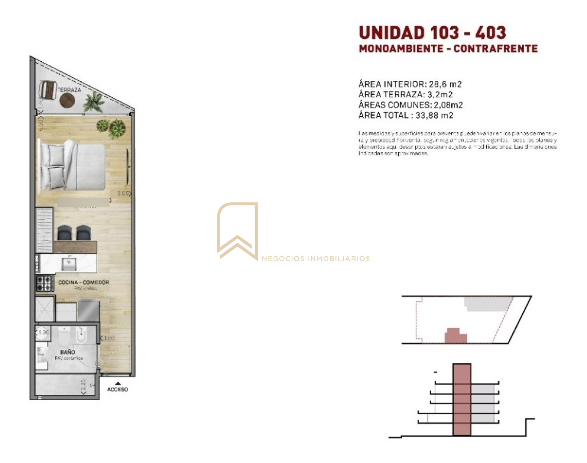Apartamento ID.951 - Venta Divino Monoambiente A Estrenar En Pocitos! Charrua Y Massini! Edificio De Gran Calidad Y Diseño