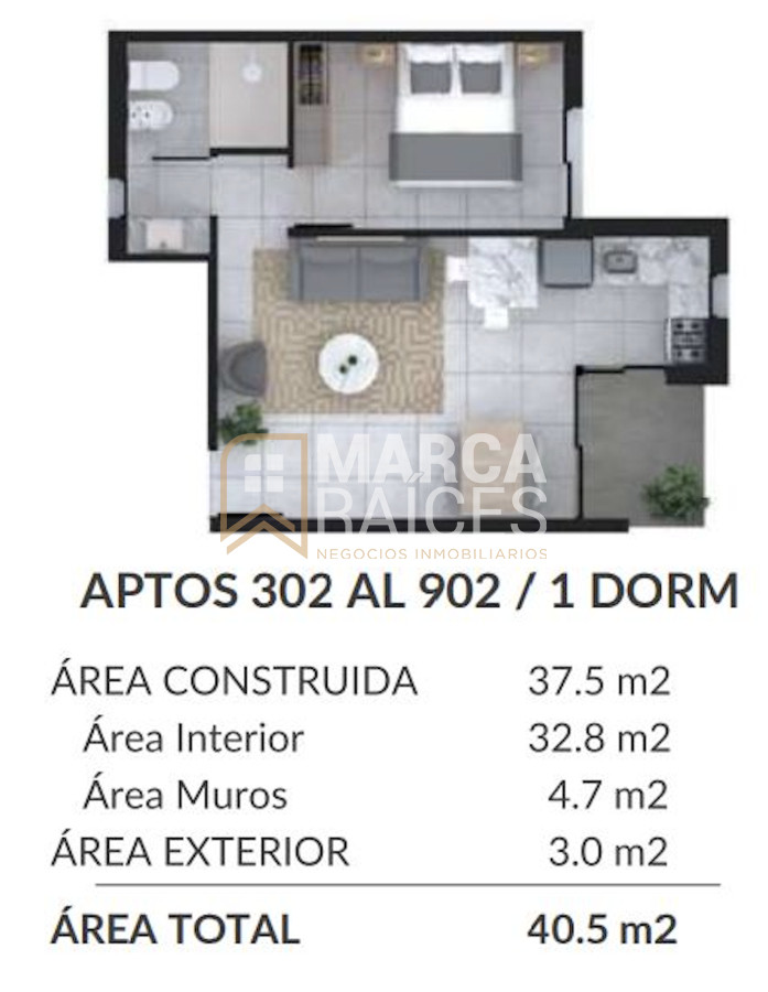Apartamento ID.1596 - Venta Apartamento 1 Dormitorio a estrenar La Blanqueada Montevideo