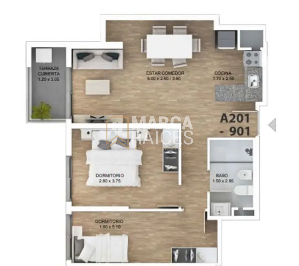 Apartamento ID.870 - Venta Apartamento 2 Dormitorio a Estrenar Tres Cruces Montevideo 