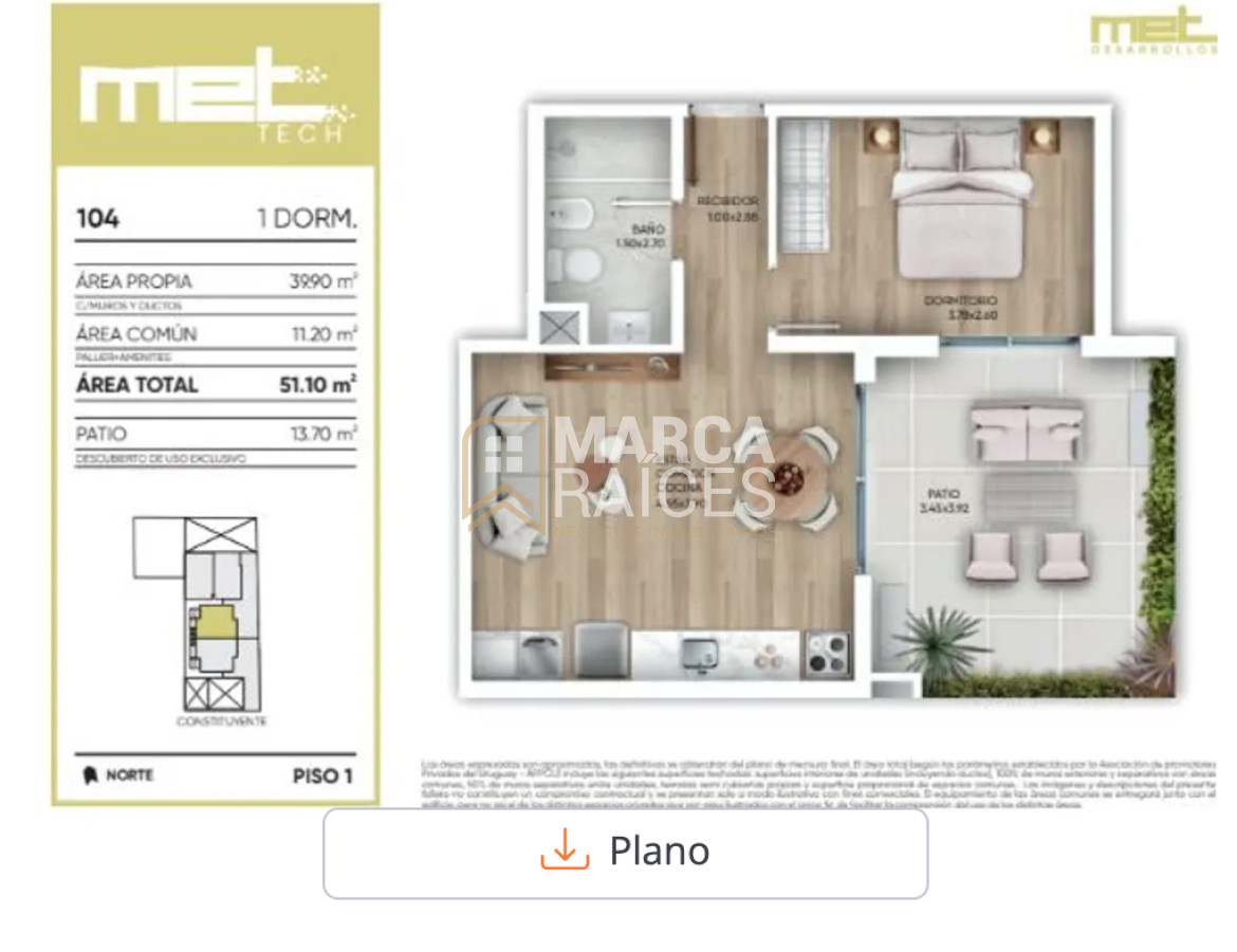 Apartamento ID.1185 - Venta Apartamentos Monoambientes, 1 Dormitorio, 2 Dormitorios en Pozo Cordon Sur Montevideo