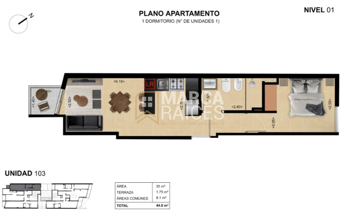 Apartamento ID.1594 - Venta Apartamento 1 Dormitorio proximo a entregar en noviembre La Blanqueada Montevideo