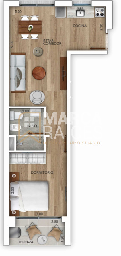 Apartamento ID.873 - Venta Apartamento 1 Dormitorio a estrenar Pocitos Nuevo Montevideo