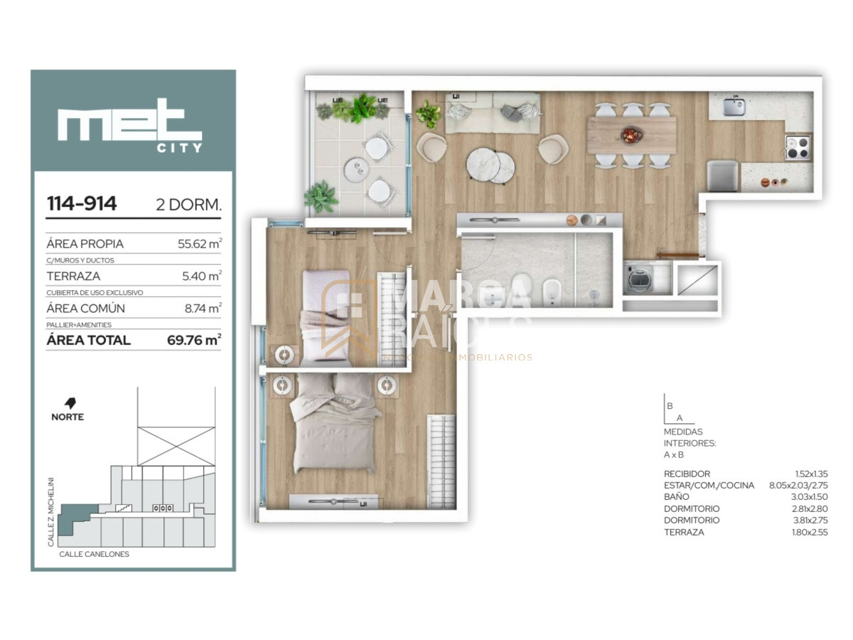 Apartamento ID.1018 - Venta Apartamento 2 Dormitorios en Pozo Centro Montevideo