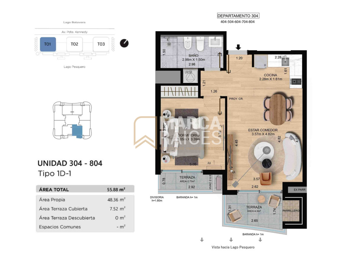 Apartamento ID.1141 - Venta Apartamento en Pozo 1 Dormitorio Parrillero Carrasco Este Montevideo