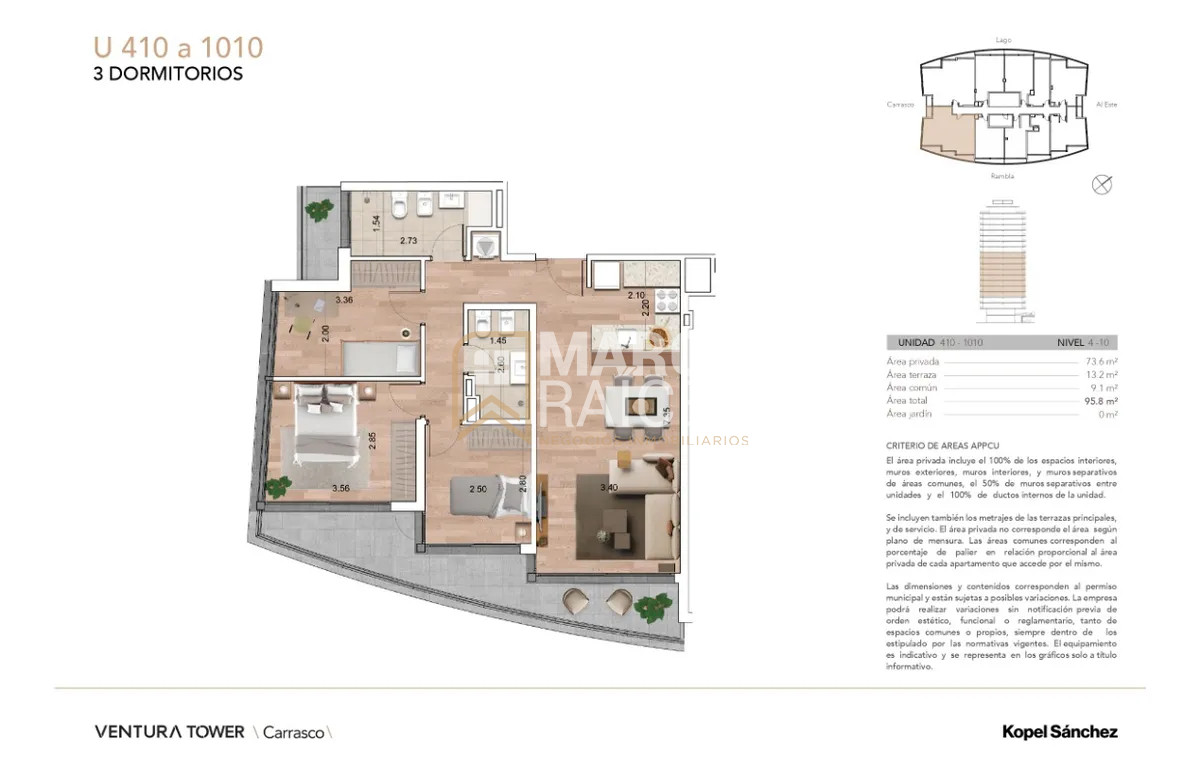 Apartamento ID.1453 - Apartamento de 2 dormitorios a estrenar en Carrasco Este, Montevideo.