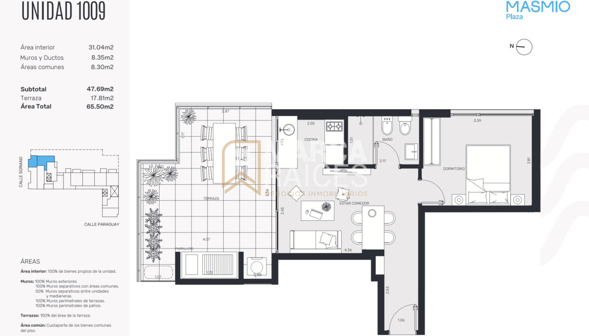Apartamento ID.1811 - Venta Apartamento Penthouse 1 Dormitorio a estrenar con parrillero propio Centro Sur Montevideo