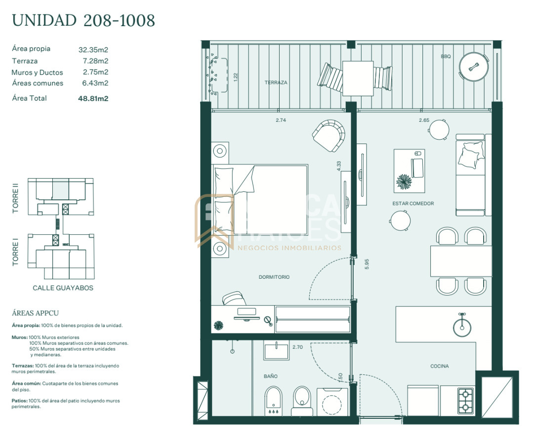 Apartamento ID.1041 - Venta Apartamento 1 Dormitorio nuevo con renta Cordon Montevideo