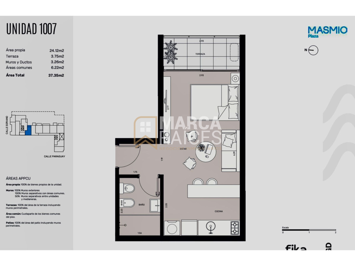 Apartamento ID.878 - Venta Apartamento a Estrenar tipo Studio Parrillero Gym Centro Montevideo