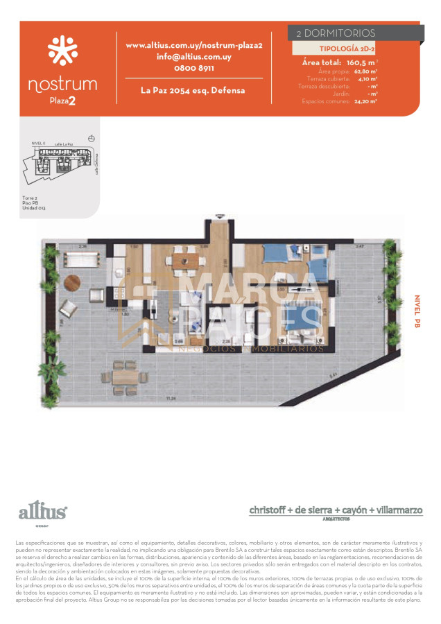 Apartamento ID.1258 - Venta Apartamento 2 Dormitorios Gran Terraza a Estrenar Tres Cruces Montevideo