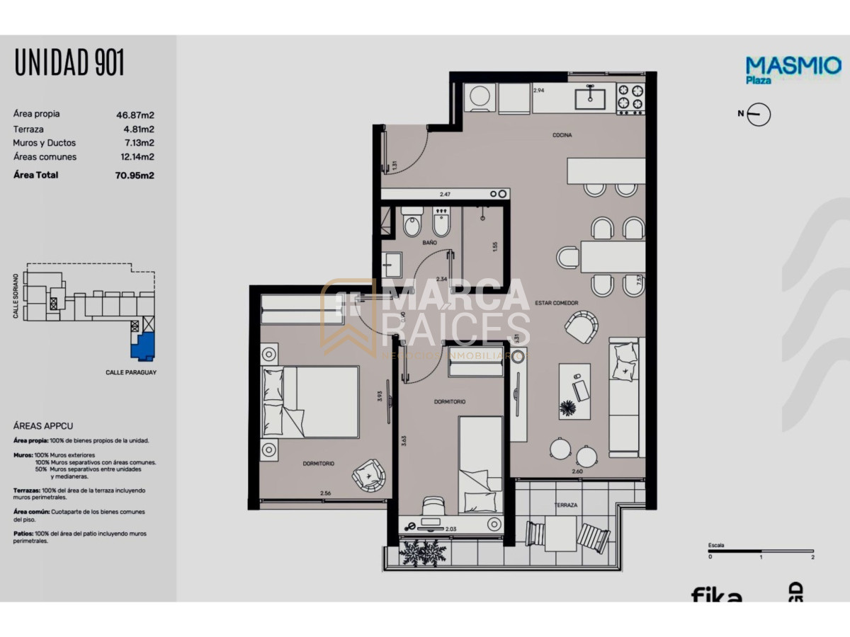 Apartamento ID.883 - Venta Apartamento a Estrenar 2 Dormitorios Parrillero Gym Centro Montevideo