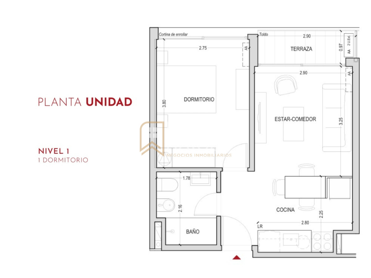 Apartamento ID.1009 - Venta Apartamento 1 Dormitorio en Pozo Centro Montevideo