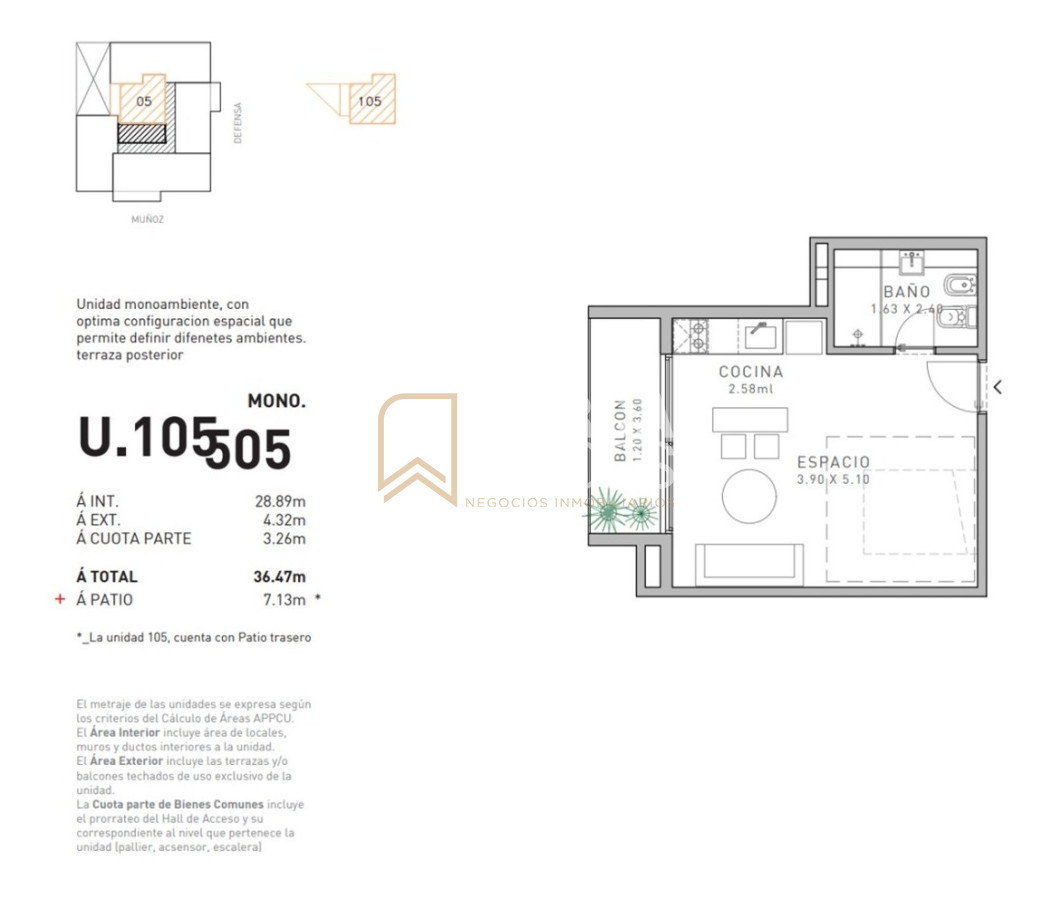 Apartamento ID.944 - Venta Monoambiente Con Patio En El Cordón! Edificio Bluzz! Gran Oportunidad! 