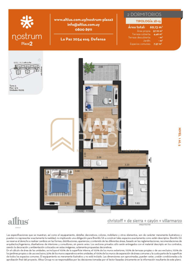 Apartamento ID.1256 - Venta Apartamento 2 Dormitorios a Estrenar Tres Cruces Montevideo