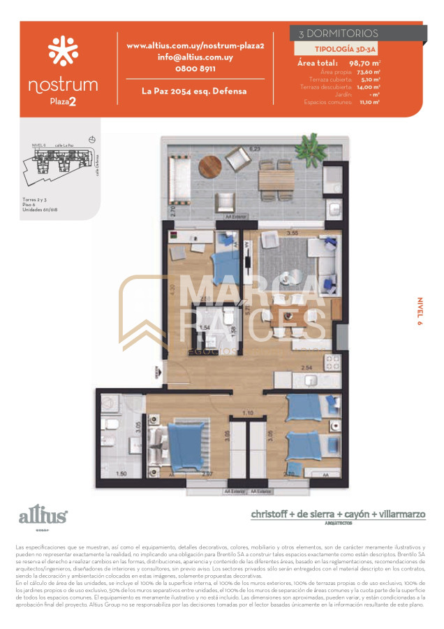 Apartamento ID.1265 - Venta Apartamento 3 Dormitorios a Estrenar Tres Cruces Montevideo