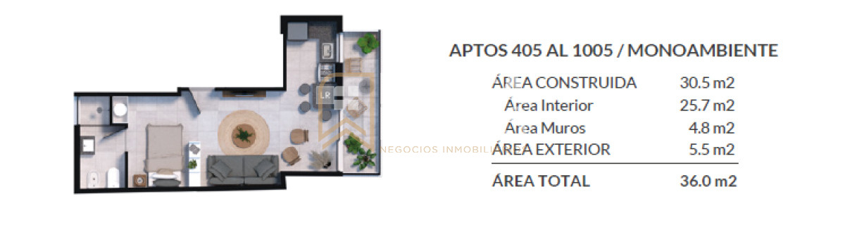 Apartamento ID.1294 - Venta Monoambiente en Pozo Cordon Montevideo